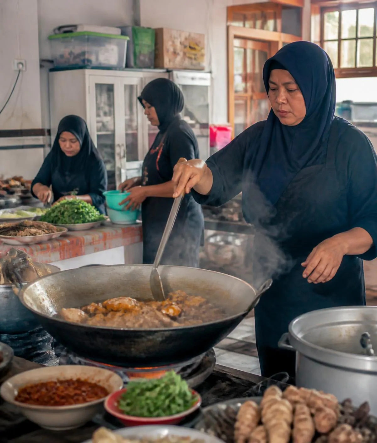 Suasana dapur Citra Boga saat menyiapkan pesanan pelanggan