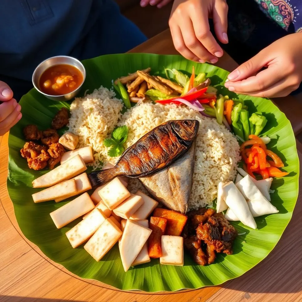 Nasi liwet yang disajikan hangat bersama lauk pendamping