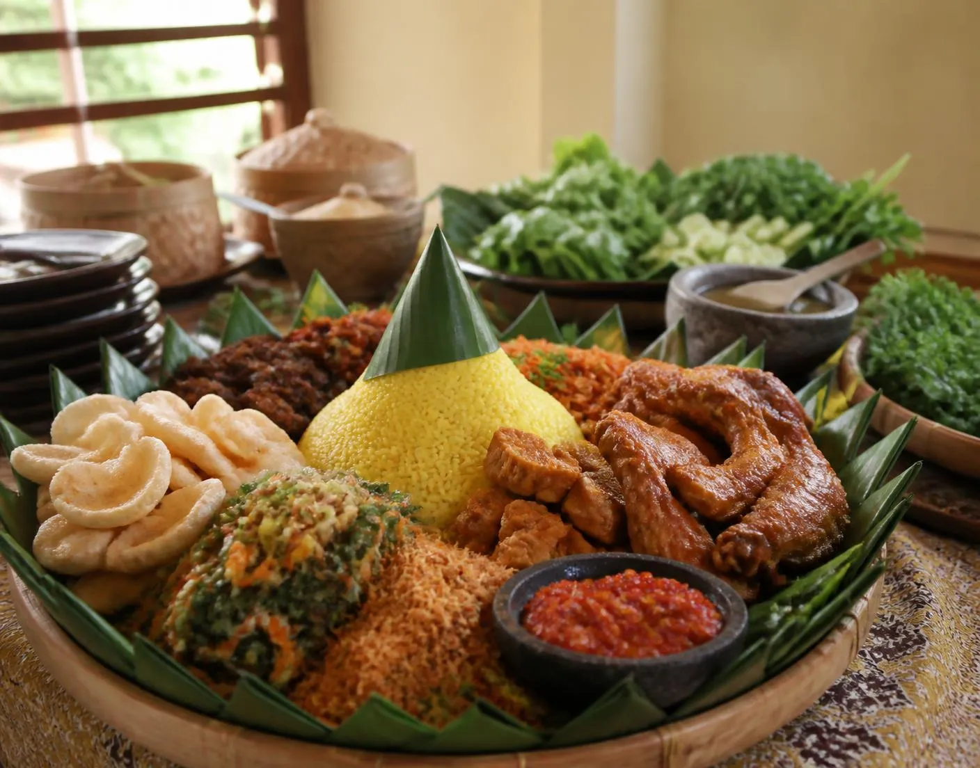 Hamparan hidangan prasmanan buatan Citra Boga Catering